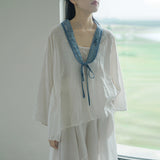 Loose Lace-up Cardigan Embroidered Qipao Cheongsam Top