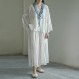 Loose Lace-up Cardigan Embroidered Qipao Cheongsam Top