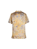 Sodalite Yellow Blue Flower Cheongsam Top