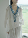 Loose Lace-up Cardigan Embroidered Qipao Cheongsam Top