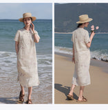 Ava Elevated Embroidered Frog Buttons Cheongsam Qipao Dress