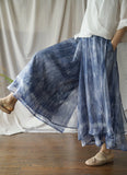 Phantom Blue Mesh Culottes Pants