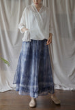 Phantom Blue Mesh Culottes Pants