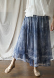 Phantom Blue Mesh Culottes Pants