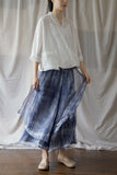 Phantom Blue Mesh Culottes Pants