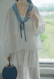 Loose Lace-up Cardigan Embroidered Qipao Cheongsam Top