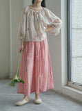 Pastoral Print Ramie Loose Cheongsam Top