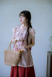 Crown Floral Embroidered Cheongsam Top