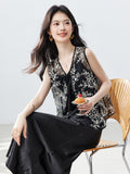 Zara 2-Piece Black Embroidered Cheongsam Set