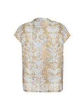 Damask Yellow Blue Pattern Cheongsam Top