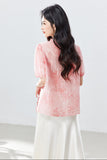 Rita Pink Lace V-Neck Cheongsam Top