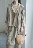 Loose Lace-up Cardigan Embroidered Qipao Cheongsam Top