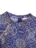 Rowena 2-Piece Blue Rice Pattern Cheongsam Top