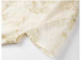Tranquil Beige Jacquard Cheongsam Top