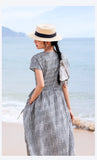 Leonora Pure Black White Checkered Cheongsam Qipao Dress