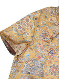 Sodalite Yellow Blue Flower Cheongsam Top