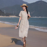 Ava Elevated Embroidered Frog Buttons Cheongsam Qipao Dress