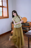 Ingrid Light Green Embroidered Cheongsam Top