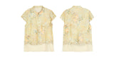 Gentle Green Yellow Pattern Cheongsam Top