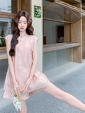 Sonnet 2-Piece Pink Embroidered Cheongsam Set