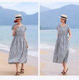Leonora Pure Black White Checkered Cheongsam Qipao Dress