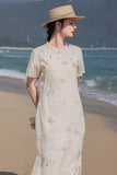 Ava Elevated Embroidered Frog Buttons Cheongsam Qipao Dress