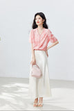 Rita Pink Lace V-Neck Cheongsam Top