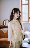Iris 2-Piece Gradient Rose Cheongsam Top