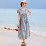 Leonora Pure Black White Checkered Cheongsam Qipao Dress