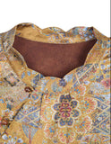 Sodalite Yellow Blue Flower Cheongsam Top