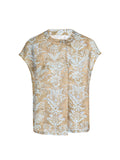 Damask Yellow Blue Pattern Cheongsam Top