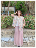 Priscilla 2-Piece Printed Frog-Button Cheongsam Set