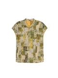 Mara Green Rice Pattern Cheongsam Top