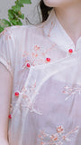 Crown Floral Embroidered Cheongsam Top