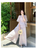 Yara 2-Piece Purple Embroidered Cheongsam Set