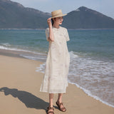 Ava Elevated Embroidered Frog Buttons Cheongsam Qipao Dress