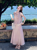 Sunbeam 2-Piece Purple Sleeveless Cheongsam Set