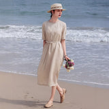 A Line Embroidered Cheongsam Qipao Dress