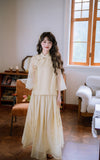 Iris 2-Piece Gradient Rose Cheongsam Top