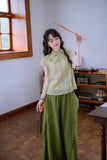 Ingrid Light Green Embroidered Cheongsam Top