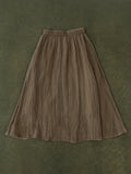 Distressed Versatile Twill Crinkle Qipao Cheongsam Skirt