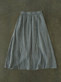 Distressed Versatile Twill Crinkle Qipao Cheongsam Skirt