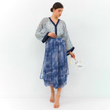 Phantom Blue Mesh Culottes Pants