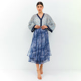 Phantom Blue Mesh Culottes Pants