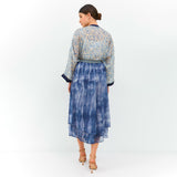 Phantom Blue Mesh Culottes Pants