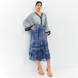 Phantom Blue Mesh Culottes Pants