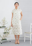 Summer Plant Cheongsam Dress