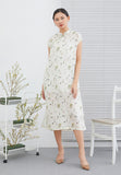 Summer Plant Cheongsam Dress