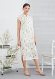 Summer Plant Cheongsam Dress