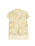 Gentle Green Yellow Pattern Cheongsam Top